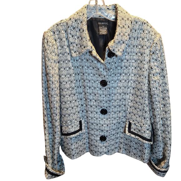 George 16 Gray Tweed Women's Blazer Jacket Suit Coat Misses Size XL Extra Large - Picture 1 of 4